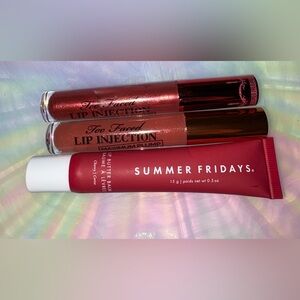 Too Faced Lip Injection Glosses & Summer Fridays Balm